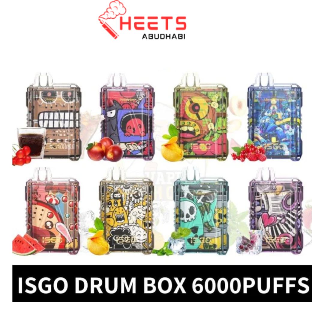 ISGO DRUM BOX 6000 PUFFS Disposable dubai uae ISGO DRUM BOX 6000 PUFFS